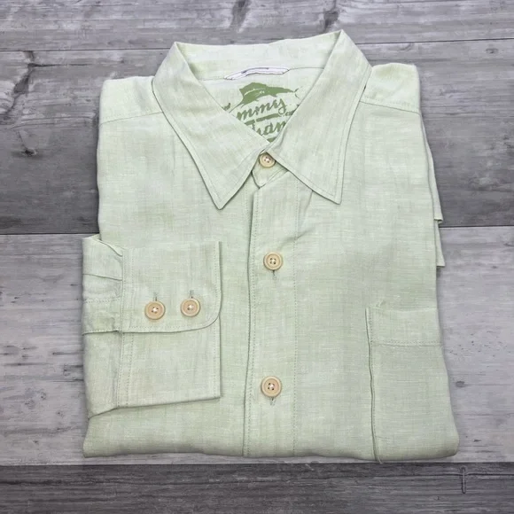 Tommy Bahama Mint Green Linen Shirt XL - Picture 1 of 4
